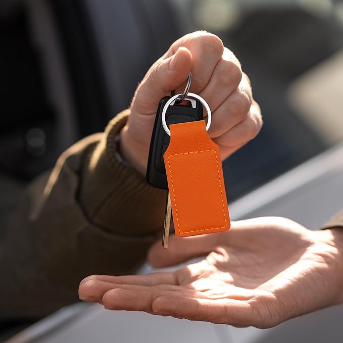 LaserGram Rectangle Keychain, Coat of Arms Germany, Personalized Engraving Included (Orange)