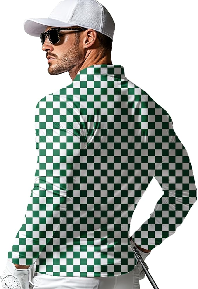 Men's Long Sleeve Golf Shirt Quick Dry 3 Button Work Fishing Outdoor Casual Collar Shirt