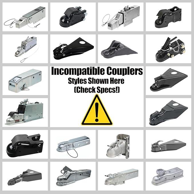 2-5/16" Heavy Duty Trailer Hitch Lock - Ball Coupler&Safety Chains Anti-Theft,Travel RV/Pop-Up Camper/Boat/Truck/Motorcycle/ATV/UTV/Flatbed/Cargo/Dump/Utility Trailer Tongue Lock Secure Design