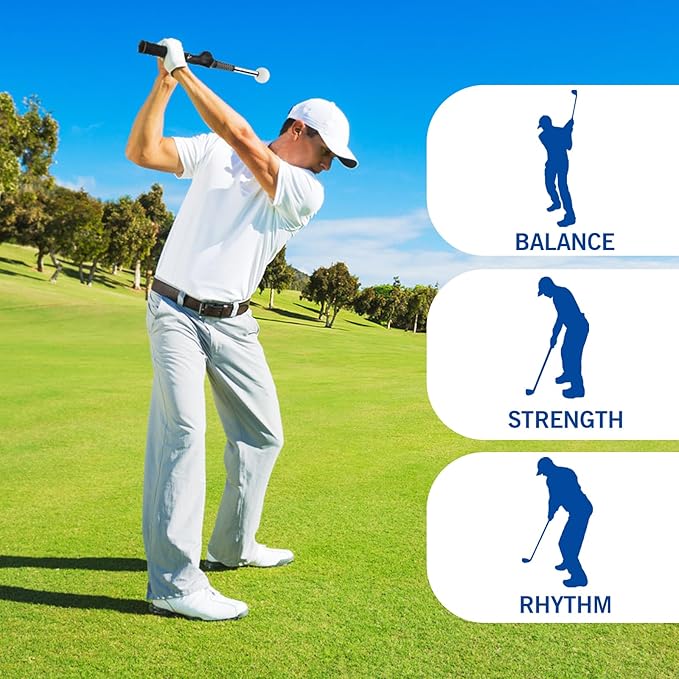 Telescopic Club, Retractable Golf Swing Training Aid with Golf Grip Trainer,Practice Golf Stick & Golf Swing Trainer for Warm-up/Indoor Practice/Strength & Tempo Training