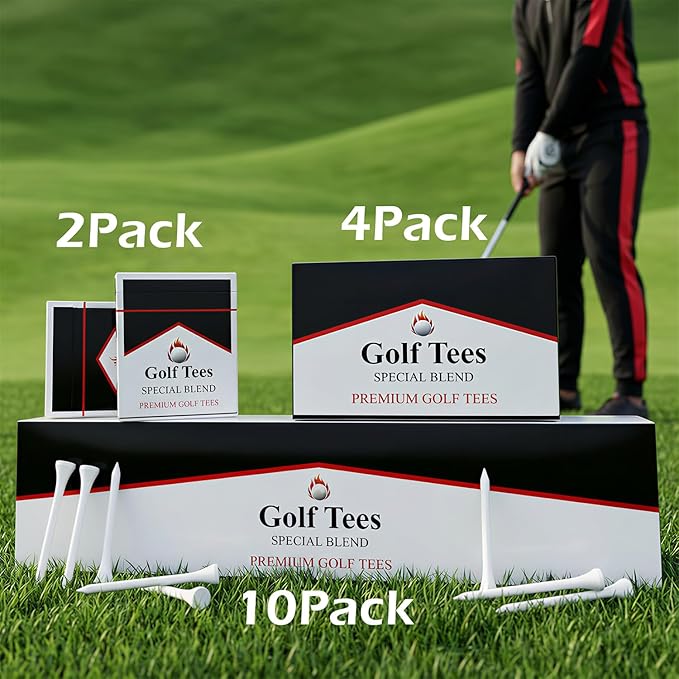 Premium Bamboo Golf Tee 83mm (3.25") Tees | Golf Gifts for Men | Funny Golf Accessory for Golfers | Vintage-Style Tee Case Golf Accessories for Men or Women
