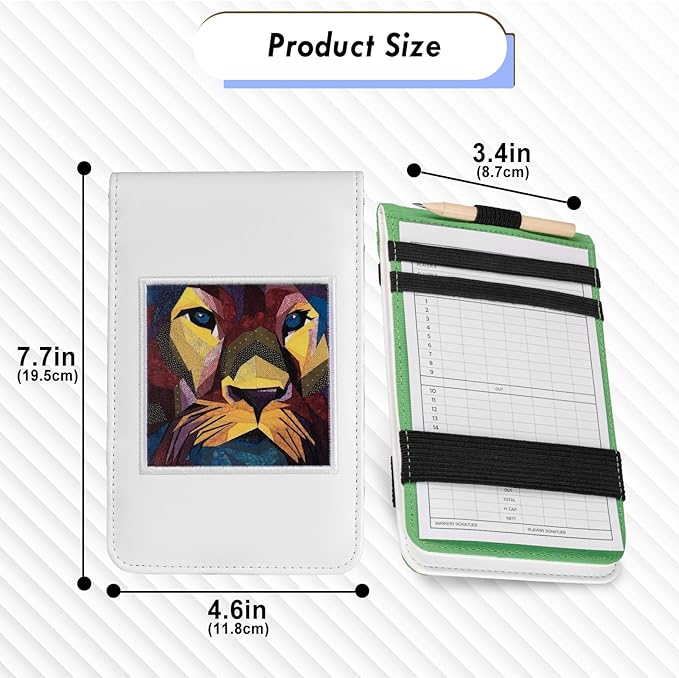2thpart Astronaut Embroidery Golf Scorecard Holder & Yardage Book Cover, Pencil Included, Black, 7.1" x 4.4"