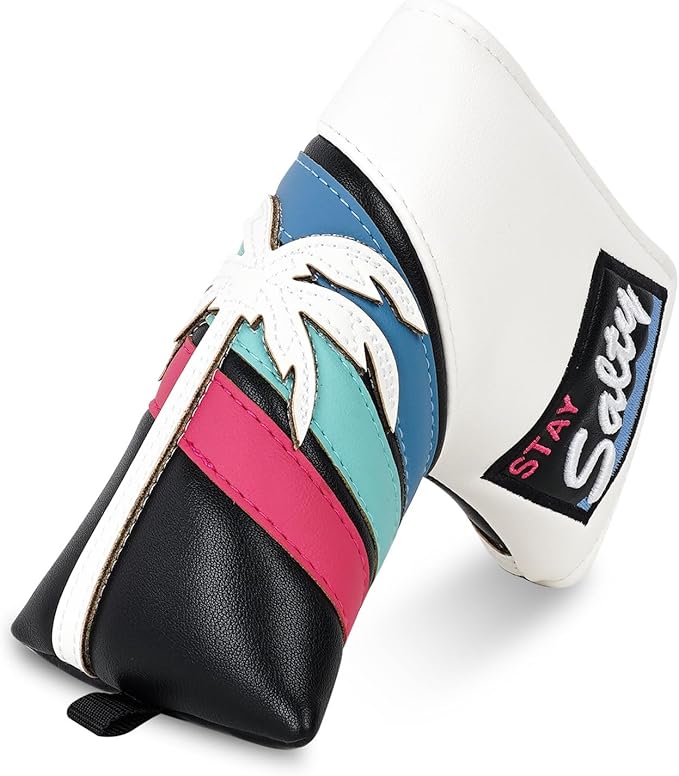 mytag Tropical Golf Headcovers, Coconut Tree Golf Head Covers for Woods and Driver, Putter Covers 3D Embroidery