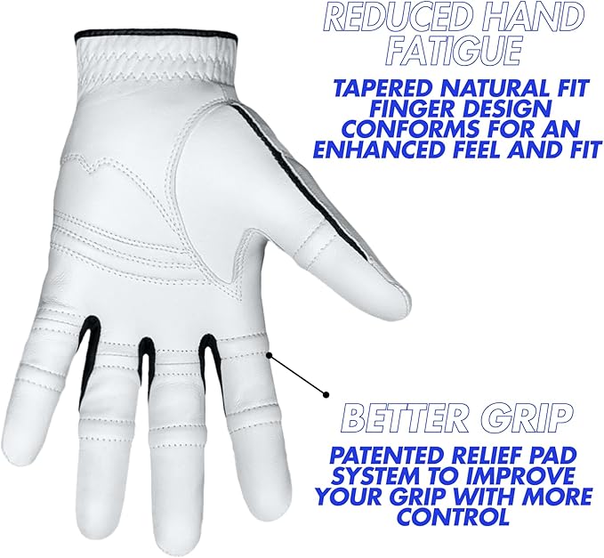 Men's StableGrip with NaturalFit 2.0 Golf Glove with Dual Expansion Thumb for Best Fit - Premium Cabretta Leather…