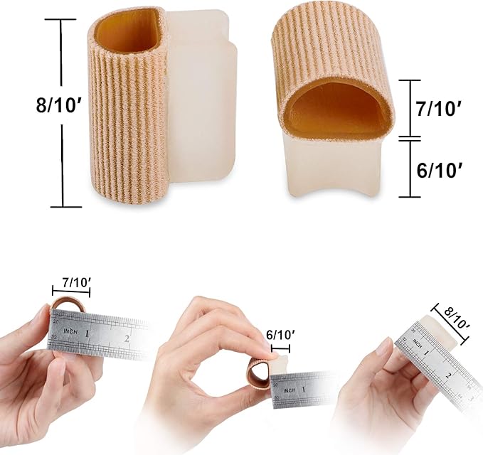 Povihome 6 Pack Gel Toe Spacer Separators(0.6'' Thick), Bunion Corrector for Overlapping Toe (1st/2nd Toe), Silicone Toe Spacers with Soft Gel Lining for Hallux & Bunion Pain Relief