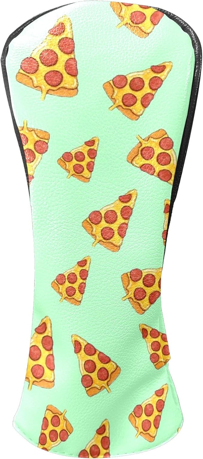 Golf Club Head Cover Waterproof Leather Golf Club Covers for Driver & Fairway Wood, Driver Headcovers It's Always Pizza O'clock!