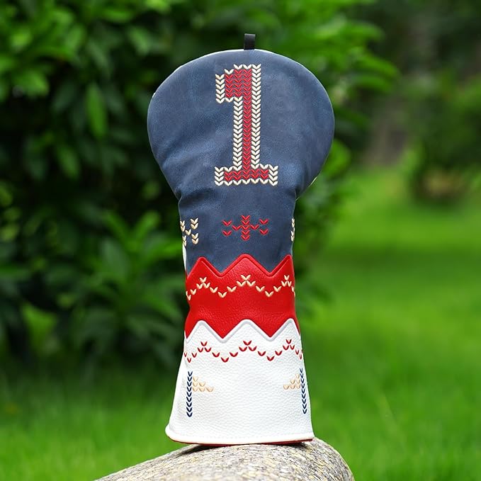 Craftsman Golf Club Headcover Driver Head Cover Fair Isle Pattern Golf Headcover Golf Club Cover for Driver Golf Gift