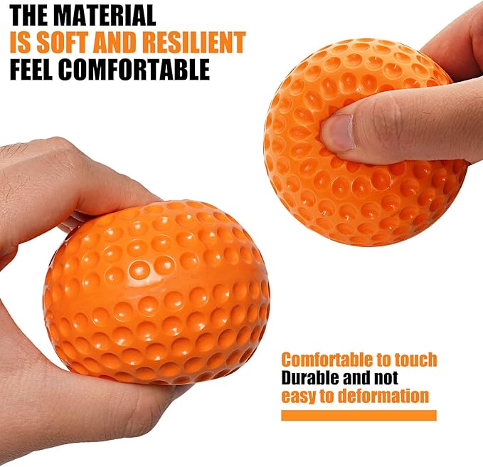 GKK 12 Pack Pitching Machine Soft Balls,9-Inch 1.75OZ Pitching Machine Soft Balls for Hand-Eye Coordination, Hitting and Fielding Practice(Orange)