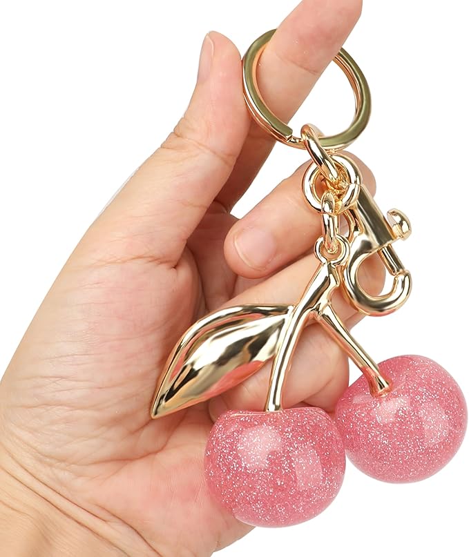 Cherry Bag Charm Purse Handbag Charm Cherry Car Accessories KeyChain Gift for Women Mothers Day Christmas Valentine