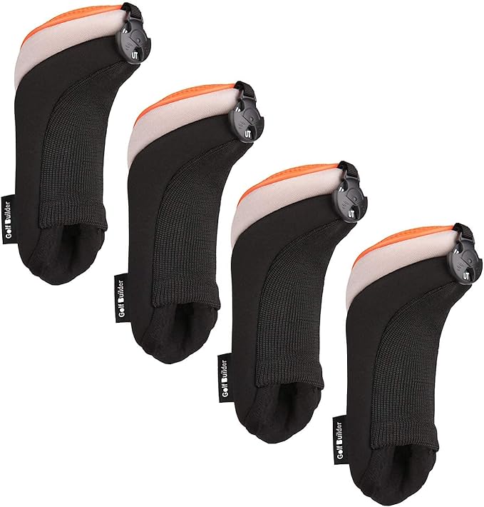 Sword &Shield sports Golf Hybrid Club Head Covers Set of 4 with Interchangeable No. Tag UT Cover