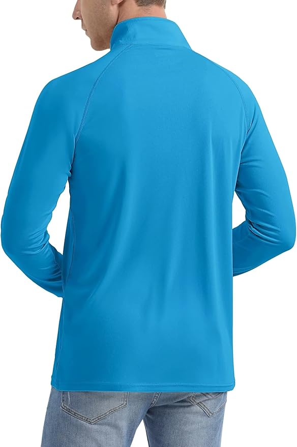 MAGCOMSEN Men's Long Sleeve Sun Shirts UPF 50+ Tees 1/4 Zip Up Fishing Running Rash Guard T-Shirts Outdoor Shirt