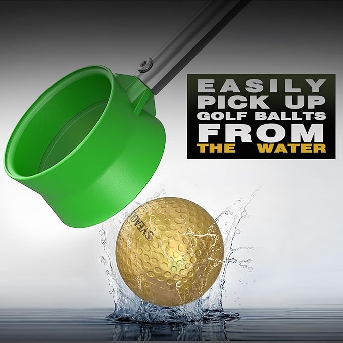 Golf Ball Retriever Telescopic for Water, 12Ft/9Ft Two-Sided Golf Ball Grabber Stainless Steel Ball Retriever Tool Golf Ball Picker Golf Accessories
