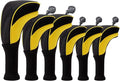 Golf Head Covers for Fairway Woods Driver Hybrids 5 Pieces Nylon Mesh Sports Fan Golf Club Headcovers-Golf Accessories for Men Women.
