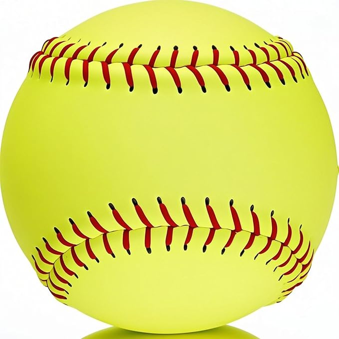 Official Size 12" Softballs - Fastpitch Practice & Training Balls, Leather Covered