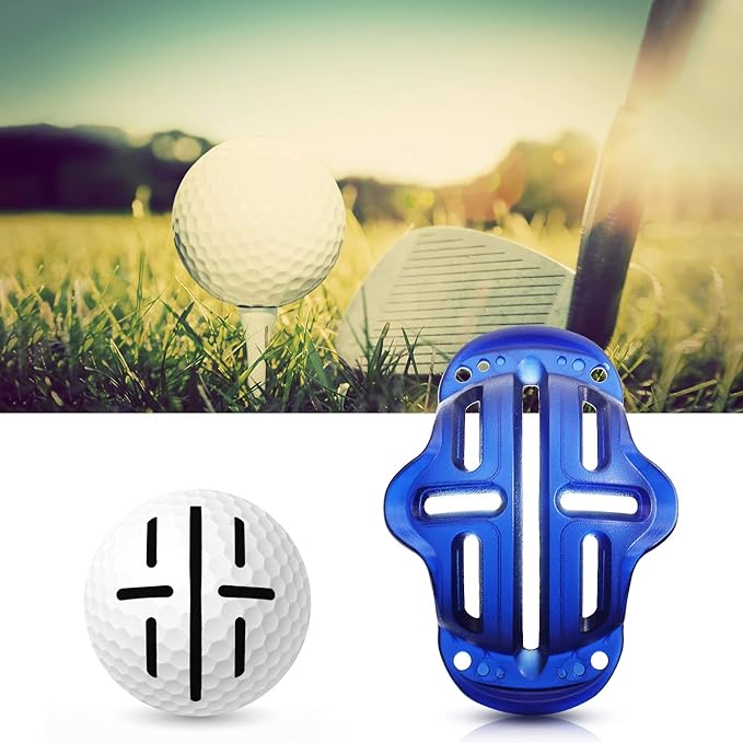 WILLBOND 8 pcs Golf Ball Line Marker Tool Upgrade Your Golf Accessories 4 Marking Stencils and 4 Vibrant Colors Pen Alignment Putting Tool Impact Ball Liner for Men Golfer
