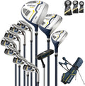 Goplus Complete Golf Club Set for Men, 12 Pieces Right Hand Golf Clubs with #1 Driver, #3 Fairway, #5 Hybrid, #5, #6, #7, #8, #9, #P & #S Irons, Putter, 3 Head Covers, Golf Stand Bag, Rain Hood
