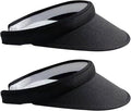 2 Pack Sun Visor Hats Women Men Clip On Wide Brim Visors Hat Outdoor Sports Golf Beach Travel Tennis Caps