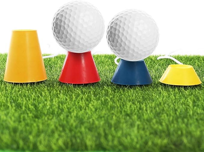FINGER TEN Rubber Winter Golf Tees with 4 Different Heights 39mm 22mm 16mm 11mm for Frosty Days Durable Golfing Tee 4 in 1 Sizes for Hard Ground Home Driving Range Mat Training Practice