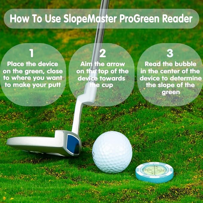 SlopeMaster ProGreen Reader - Golf Ball Marker with High Precision Green Reading Aid Golf Accessories for Men Women