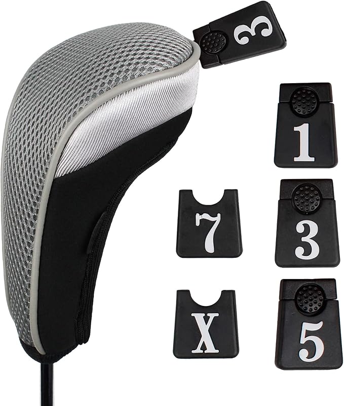 Andux 6pcs/Set Golf Club Head Covers Woods Driver Fairway Hybrid Set (3 Hybrids + 3 Woods)