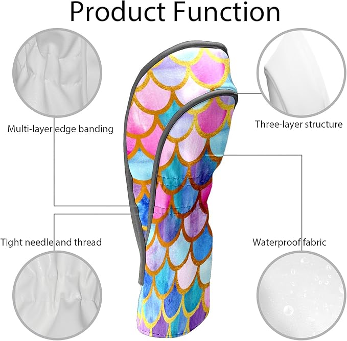 Golf Club Head Cover Brown Western Cow Print Golf Club Covers for Driver & Fairway Wood, Waterproof Leather Driver Headcovers Fairway Wood Cover for Women & Men