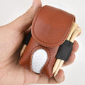 Drawelry Personalized Golf Balls Bag, Mini Golf Ball Pouch Storage Bag Portable Leather Golf Tee Holder Fathers Day Birthday Gift for Golfers Men Women