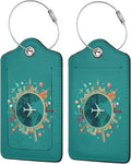 TSA Approved Luggage Tags for Suitcases Go Travel Flight Views 2 Pack Funny Leather Carnival Cruise Airport Cute Travel Name Tags Golf Bag tag Ships Essentials Privacy Cover ID Label for Women Men
