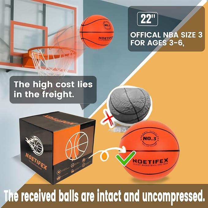 Upgraded 580g Weighted Silent Basketball, High-Density Quiet Indoor Training Ball with Gift Box, Real Bounce Soft Material, Ideal for Home & Apartment Dribbling Practice