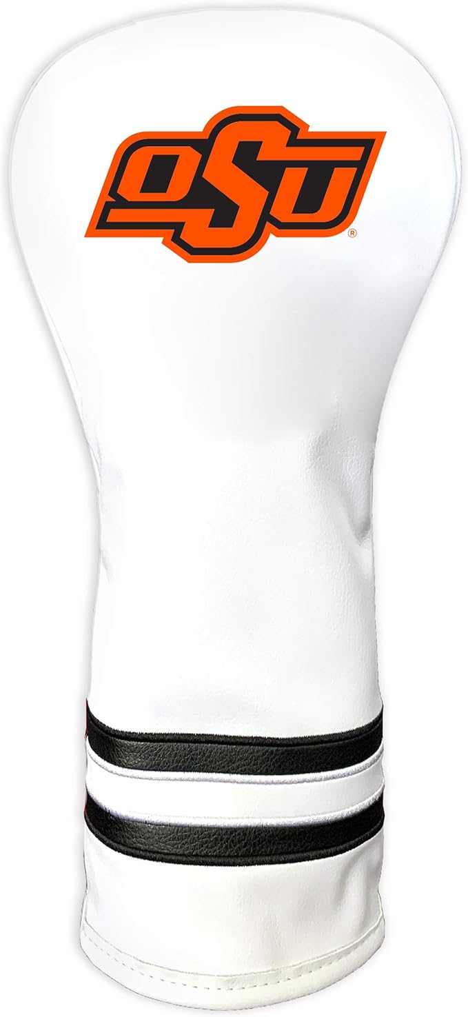 Team Golf NCAA White Vintage Fairway Golf Club Headcover, Form Fitting Design, Retro Design