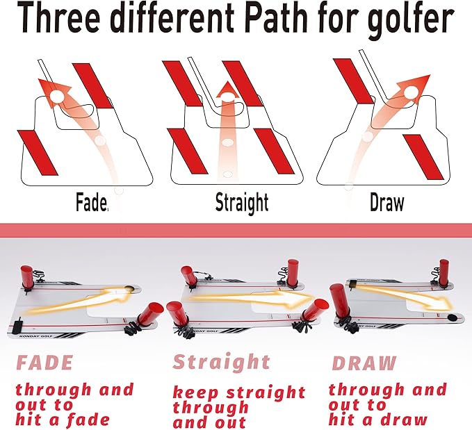 Golf Swing Training Aid Improve Your Swing Rotate and hit The Golf Ball to Practice Straight Fade and Draw line