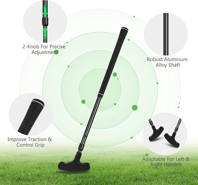 Golf Putter, Golf Clubs for Men & Women, Mini Putter, Club Golf Set, Bucket Golf Game, Two-Way Putters Includes Ball, Cup with Flag