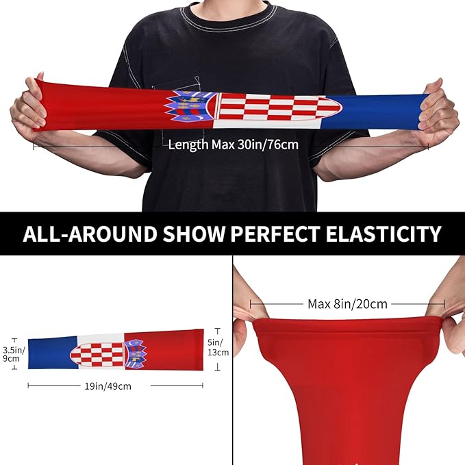 Cute Flag Arm Sleeves Cooling Sun Protection Sports Flag Sleeves for Men Women