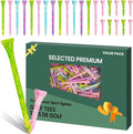 Golf Tees Styllish Bamboo Wooden Coloured Painted 50 Pack, 2 3/4 or 3 1/4 Inch Tee with 10 More Short 1 1/2 Inch Driving Range Tees, Enhanced Visibility Pink Green for Men Women