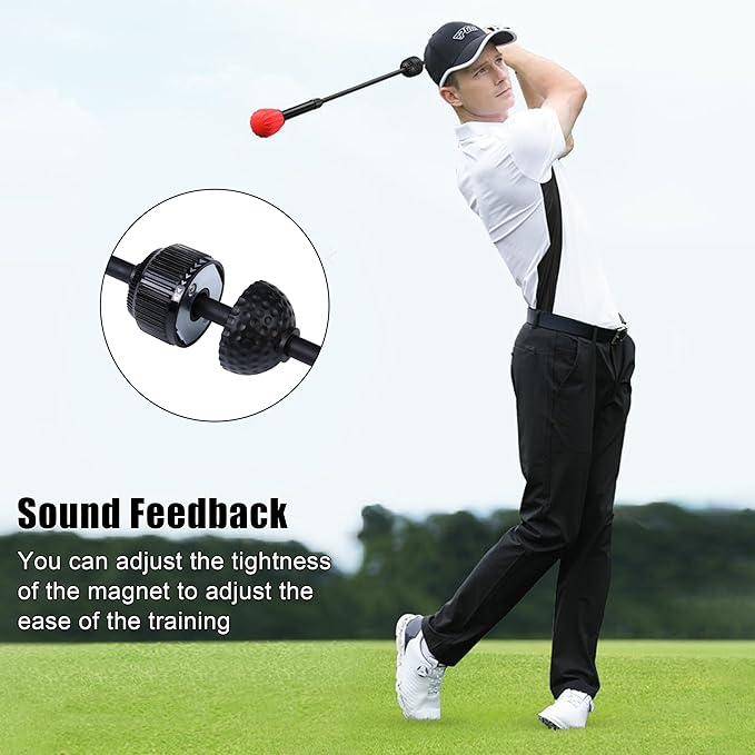 PGM Golf Swing Trainer Aid - Golf Swing Training Aid Golf Practice Warm-Up Stick for Strength Flexibility and Tempo Training -Suit for Practice Chipping Hitting Golf Accessories