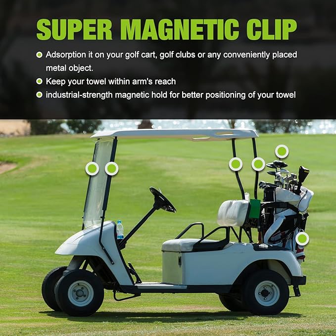 2Pack Magnetic Golf Towel Clip, Magnetic Clip for Golf Towel, Golf Magnetic Clip for Golf Cart, Clubs or Golf Hub, Removable Industrial Magnetic Accessories