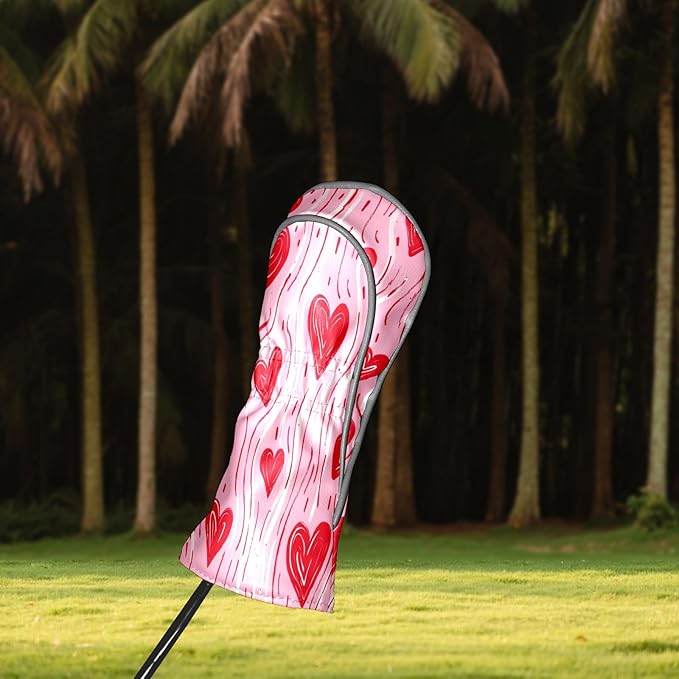 Golf Club Covers PU Leather Waterproof Golf Club Head Covers for Fairway Woods and Driver White Fishbone Pattern Driver Cover Suitable for Most Brands