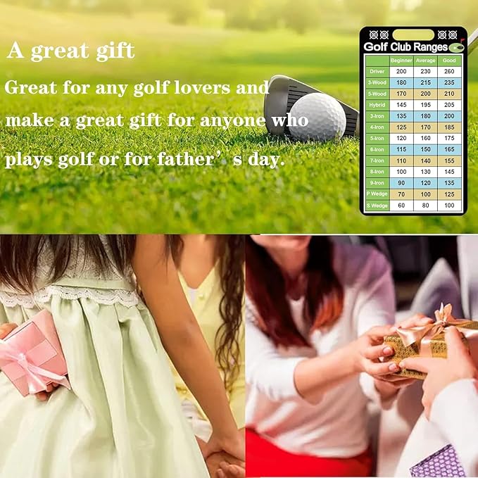 Golf Club Range Chart Card 2 x 3.5 inch Golfers Quick Reference Distance Card Golf Club Range Estimation Cheat Sheet Golfing Guide Card 10 Pcs