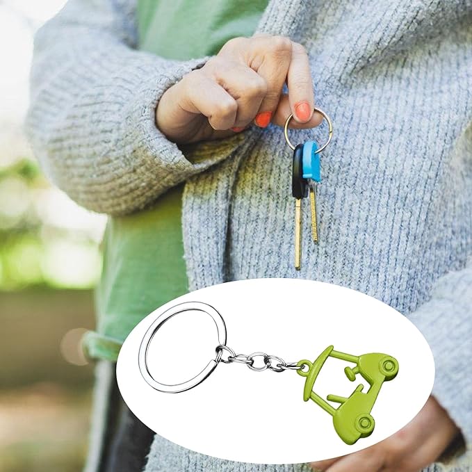 Pack Of 2 Zincs Alloy Realistic Golf Cart Keychains Golf Themed Holder Lightweight For Keys Bags Accessories