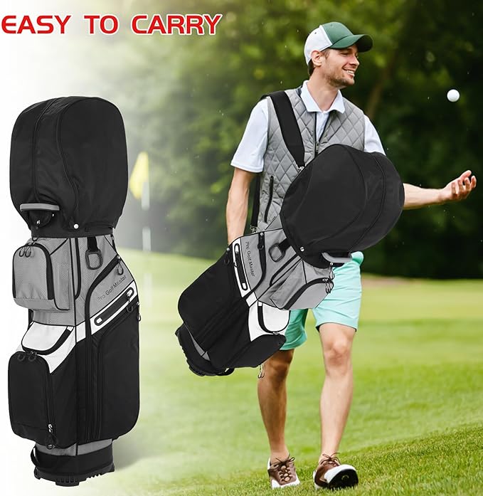 Balacoo Golf Cart Bag for Men - 14 Way Divider Golf Bag with Waterproof Material - Golfing Gear Organizer with Multiple Pockets for Travel and Storage