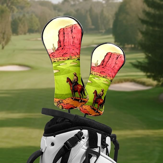 Golf Head Covers Leather Driver Headcover, Premium Golf Club Covers with Anti-Scratch Lining 1/3/5 Wood Head Covers for Golf Clubs for Women Men