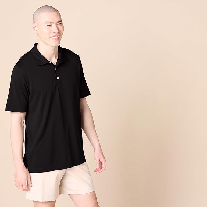 Amazon Essentials Mens Golf Polo Shirt, Moisture-Wicking Quick Dry, Short Sleeve