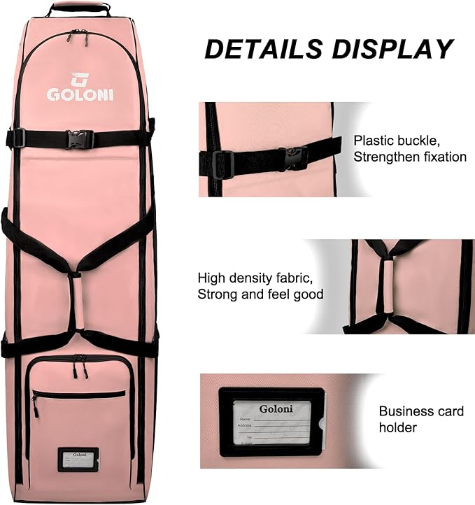 Goloni Golf Travel Bag with Wheels, Golf Travel Case for Airlines, 900D Heavy Duty Oxford Wear-Resistant Soft-Sided
