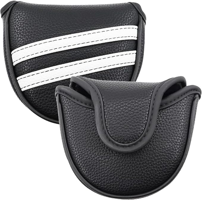 Golf Club Covers,4pcs or 1pc Golf Headcovers for Woods and Driver Fairway Hybrids Women Men - Premium PU Leather with Interchangeable Tags & Magnetic Blade and Mallet Putter Covers