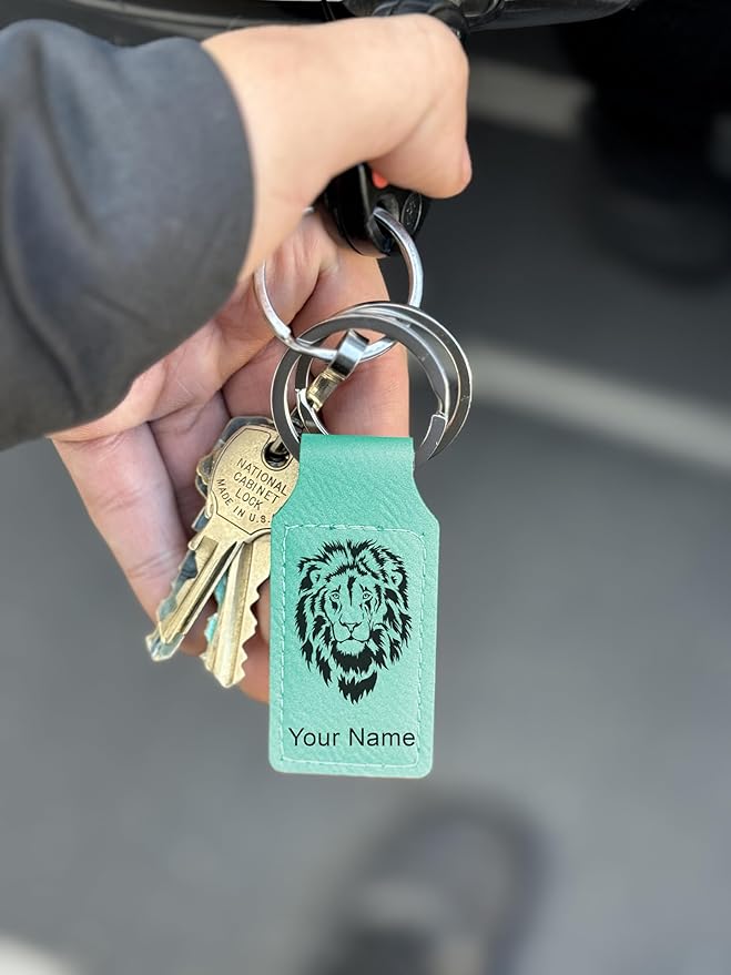 LaserGram Rectangle Keychain, Coat of Arms Germany, Personalized Engraving Included (Teal)