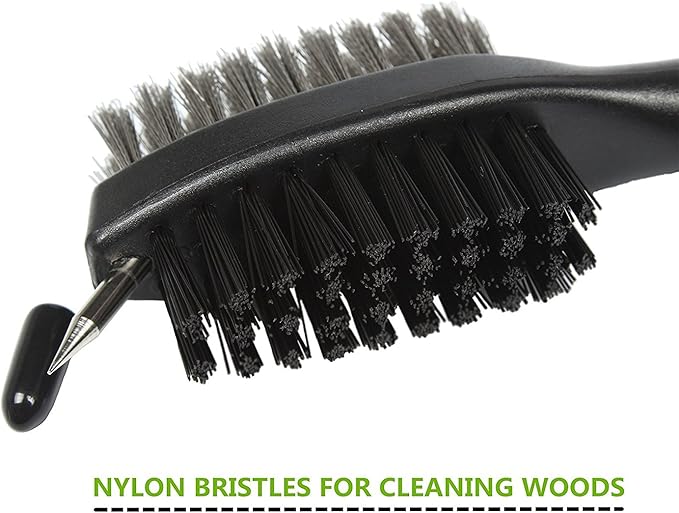 Yoport® Golf Club Brush and Club Groove Cleaner 2 Ft Retractable Zip-line Aluminum Carabiner, Lightweight and Stylish, Ergonomic Design, Easily Attaches to Golf Bag