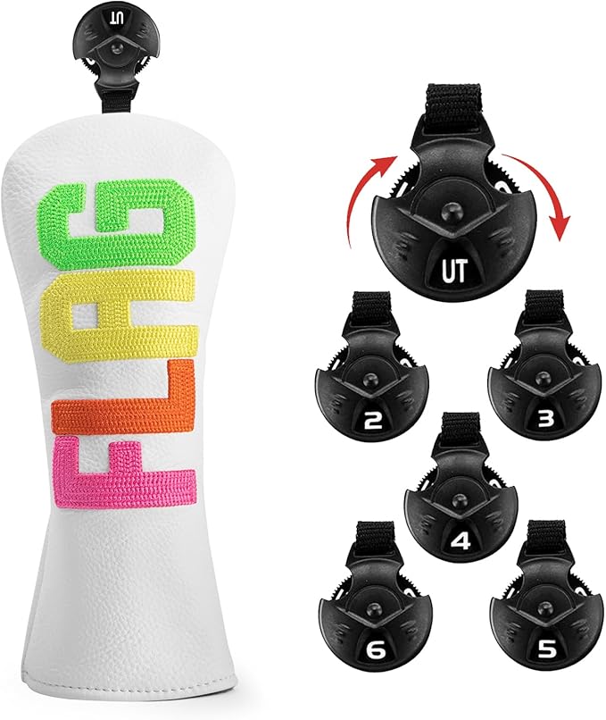Golf Club Head Covers - 4 Options: Driver, 3 Wood, Hybrid - White Golf Driver Fairway Hybrid Head Cover