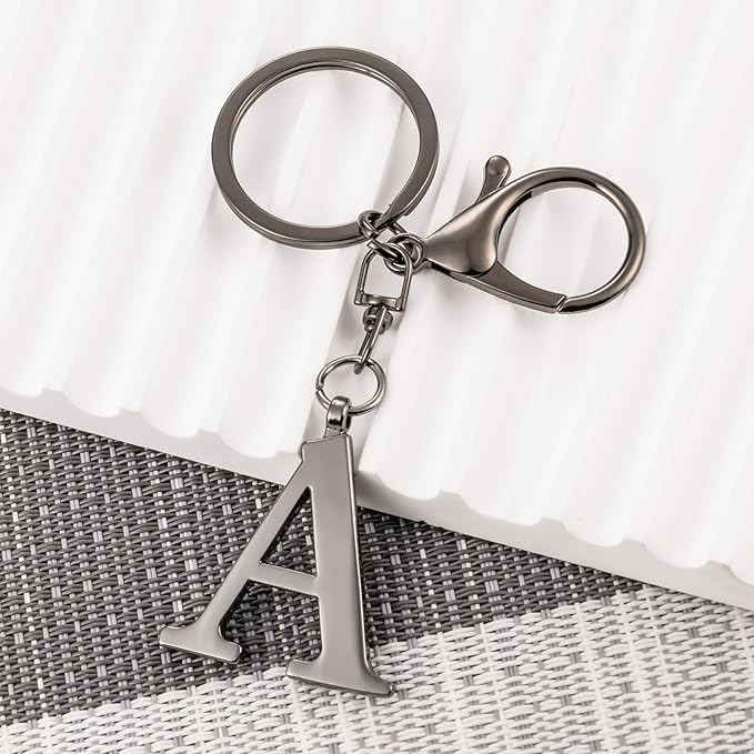 LAXPICOL Gold Letter A-Z Keychain for Women Bag Charms Purse Charms For Handbags Metal Alphabet Initial Letter Keychain