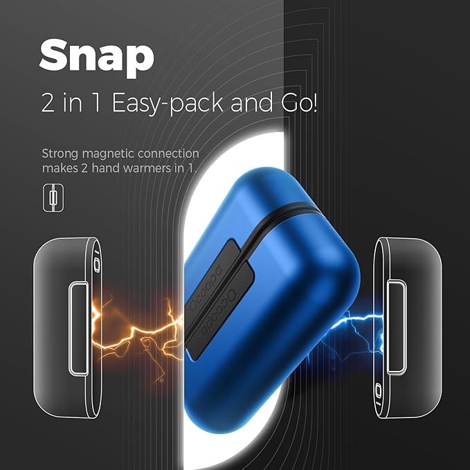 OCOOPA Hand Warmers Rechargeable 2 Pack, Magnetic Electric Handwarmer, 16 Hrs Warmth 4 Levels Heat Up to 145℉, USB-C Portable Charger 10000mAh, Raynauds, Golf, Tech Gifts for Men, Union UT2s(MagTwins)