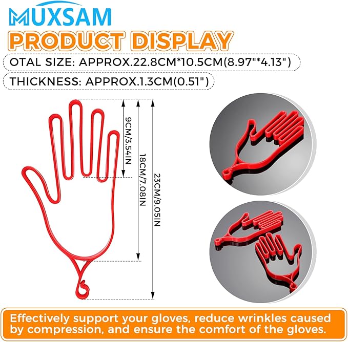 MUXSAM Golf Gloves Stretcher Holder Keeper Hanger Gloves Support Frame Golf Gloves Holder Rack Dryer Shaper Tool Accessories for Golfer Gloves Maintenance(1 Pair 2Pcs)