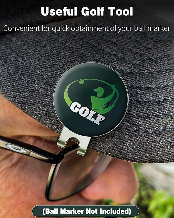 GreenHaven Golf Hat Clips Magnetic Golf Ball Marker Holders for Golf Hats Caps Pants Gloves Bags Visors Belts Nickel-Plated Alloy Clips for Metal Golf Ball Markers (Ball Marker Not Included)
